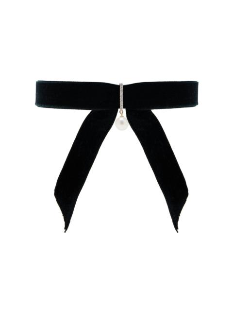 MATEO Pearl, Diamond Velvet Choker black