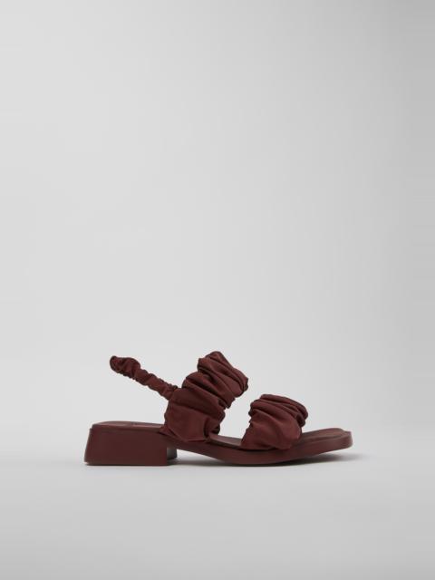 CAMPERLAB Burgundy Textile Sandals for Women.
