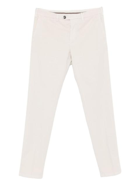 Canali button-fastening cotton-blend trousers