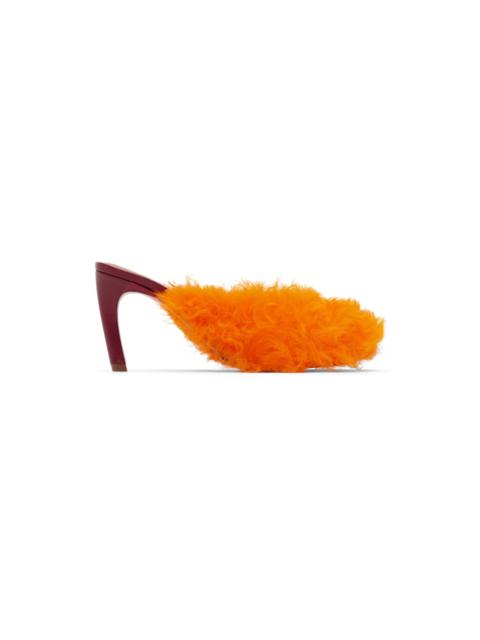 Orange Furry Heels