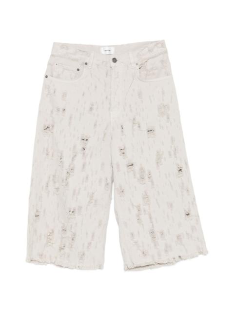HAIKURE Beck Bull Destroy distressed shorts