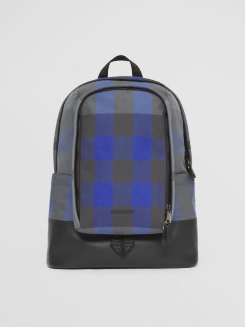 Burberry Large Check Cotton Canvas and Leather Backpack