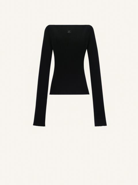 courrèges SHOULDERS RIB KNIT SWEATER
