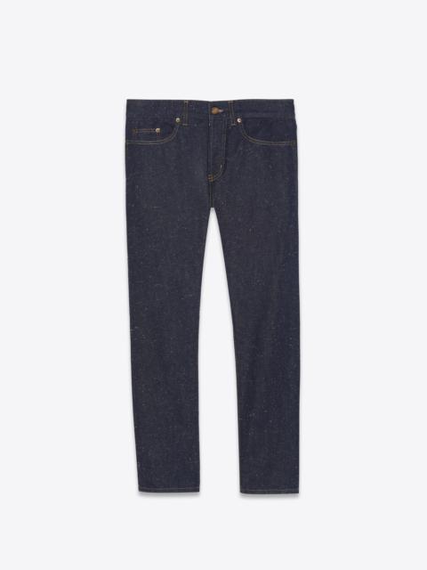 SAINT LAURENT etienne pants in speckled dark stonewash denim