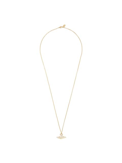 Vivienne Westwood Gold Thin Lines Short Flat Orb Necklace