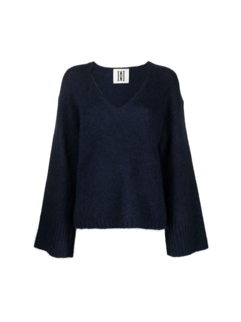 V-neck drop-shoulder jumper