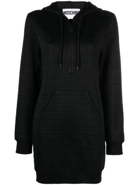 Moschino monogram logo-print hoodie dress