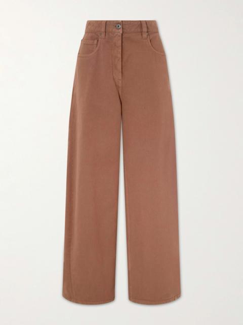 Brunello Cucinelli Embellished High-rise Wide-leg Jeans