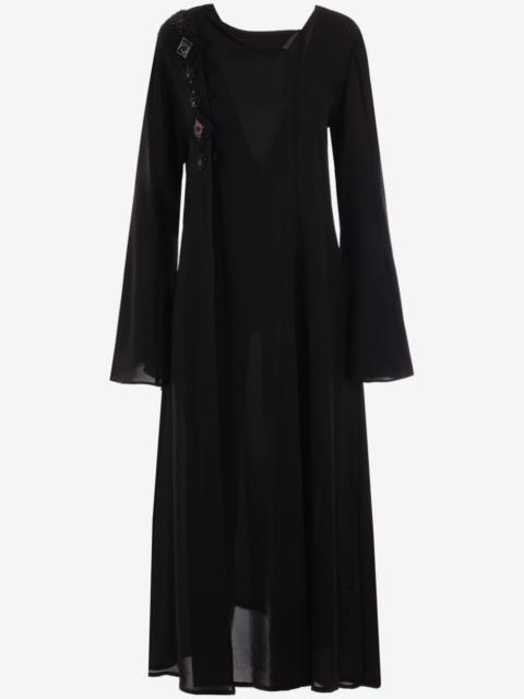 Yohji Yamamoto embroidered crede de chine dress