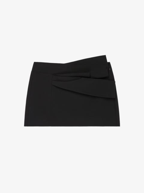 MINI SKIRT IN COTTON WITH DRAPED DETAIL