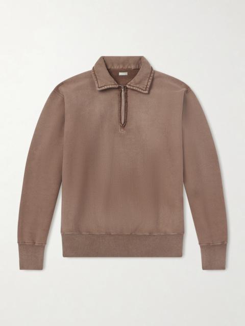 A.PRESSE Half-Zip Cotton-Jersey Sweatshirt