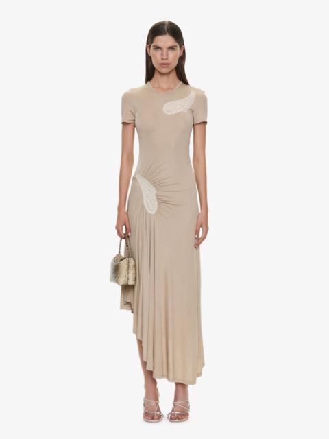 CHRISTOPHER ESBER Paisley Lace Rib Tee Dress