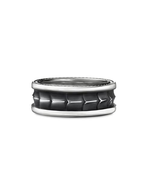 DAVID YURMAN Men's Armory Band Ring in Sterling Silver, 9MM - Gunmetal
