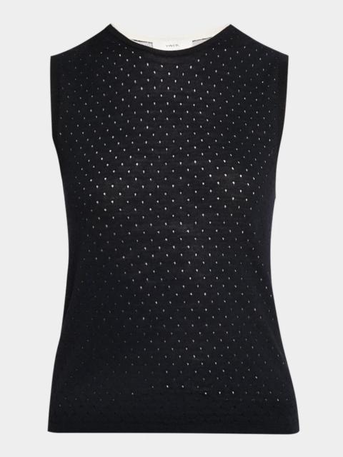 Vince Dotted Wool-Blend Shell Top