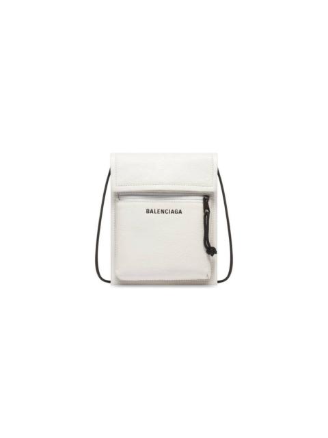 BALENCIAGA Men's Explorer Small Pouch With Strap in White