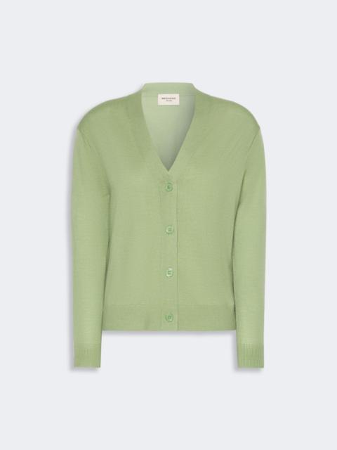WEEKEND Max Mara TORRE Wool, silk and cashmere V-neck cardigan - GREEN