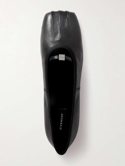 Givenchy Embellished pleated leather ballet flats