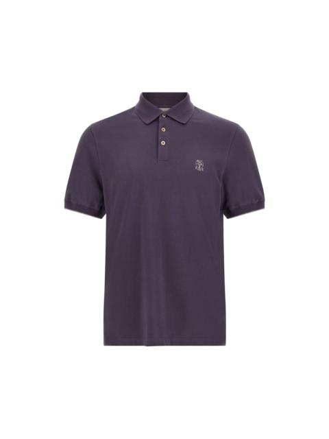 Brunello Cucinelli BRUNELLO CUCINELLI Pique Polo Shirt Violet New & Authentic (