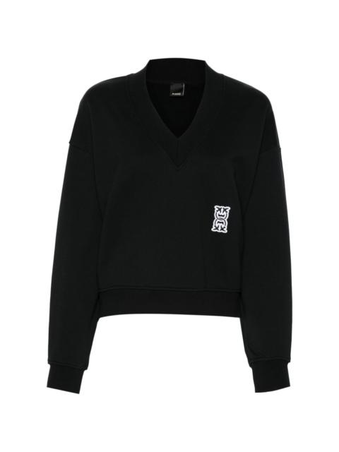 PINKO V-neck cotton sweatshirt