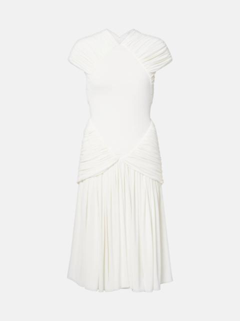 FERRAGAMO Ruched crêpe jersey midi dress