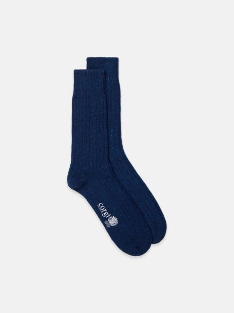 J. PRESS MADE-IN-UK NAVY DONEGAL WOOL SOCKS