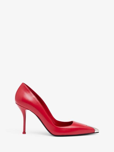 Alexander McQueen Women's Punk Pump in Welsh Red/silver