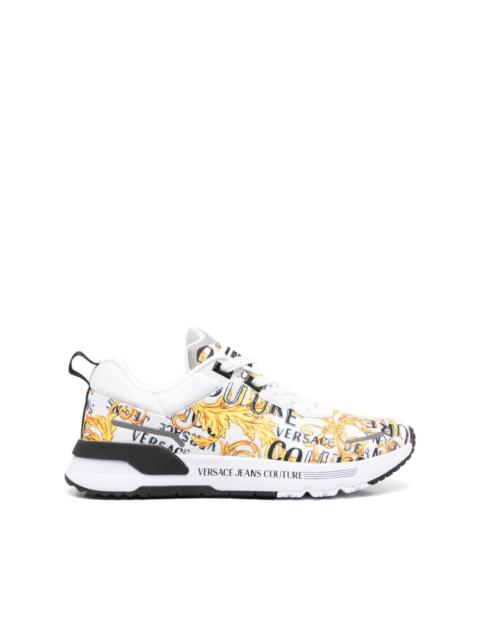 VERSACE JEANS COUTURE Barocco-print lace-up sneakers