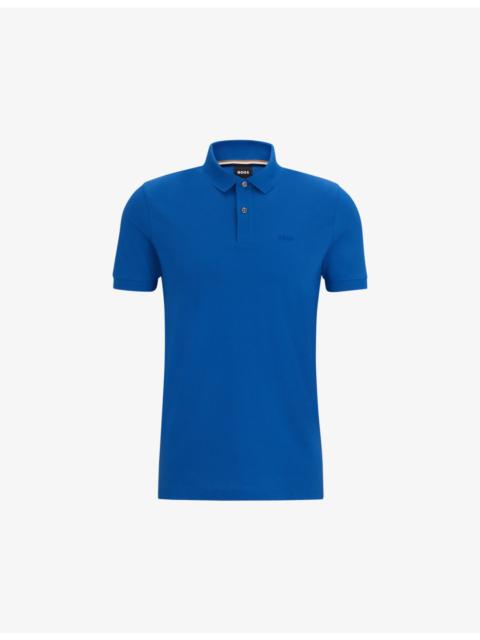 BOSS Logo-embroidered short-sleeve cotton polo shirt