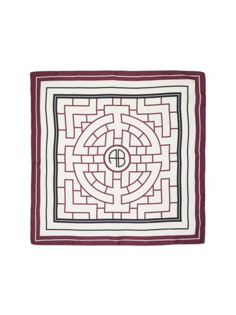 ANINE BING Burgundy & White York AB Scarf