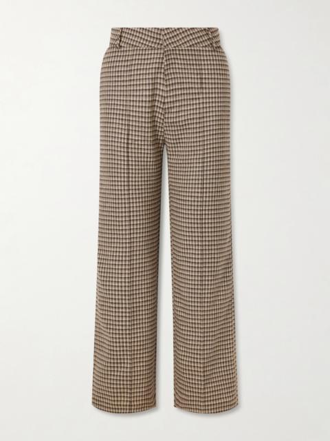 DESTREE Yoshimoto Plaid Virgin Wool-blend Straight-leg Pants