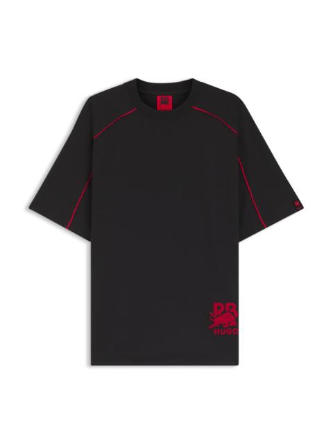 HUGO HUGO X RB COTTON-BLEND T-SHIRT WITH CONTRAST PIPING