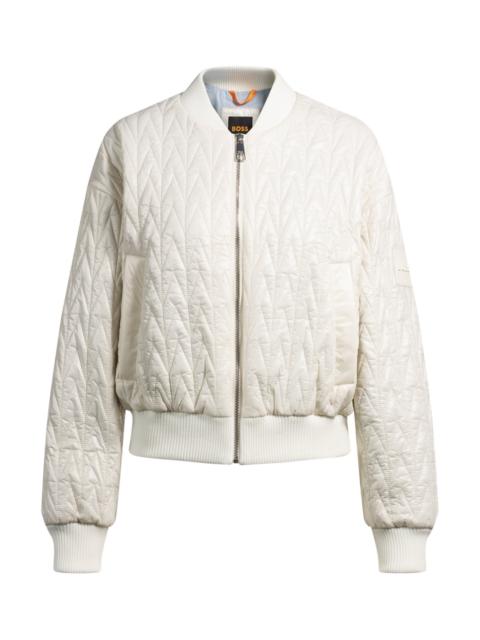 BOSS WATER-REPELLENT BOMBER JACKET WITH PATTERNED QUILTING