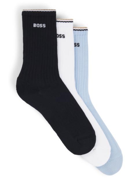 BOSS THREE-PACK OF SHORT SOCKS WITH LOGOS