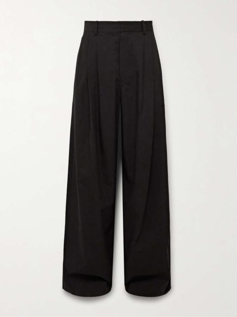 Berto Wide-Leg Pleated Cashmere-Blend Trousers