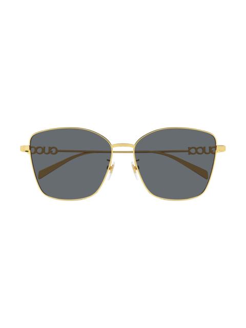 GUCCI Women's Gucci Block 60MM Butterfly Sunglasses - Gold Grey