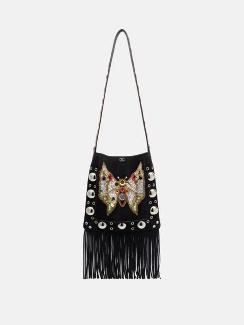 Valentino Nellcôte Medium embellished suede shoulder bag