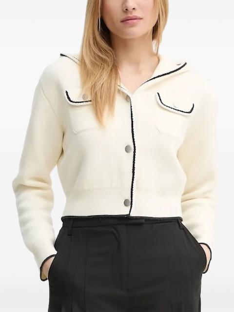 Theory piped-trim cardigan