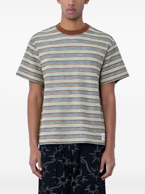 BRAIN DEAD striped crew-neck T-shirt