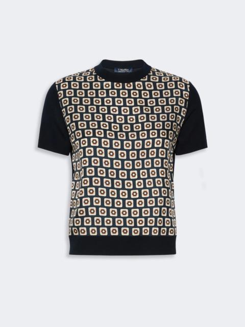 'S Max Mara COCCOLE Printed silk and woollen yarn jumper - ULTRAMARINE