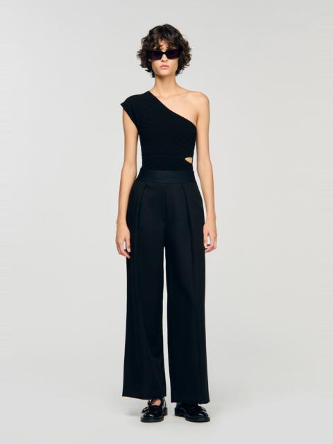 Sandro ASYMMETRIC KNIT BODYSUIT