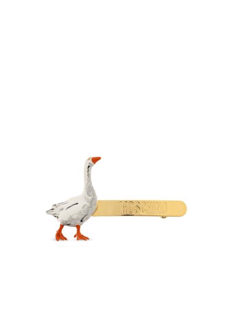 Moschino goose logo-embossed hair accessory