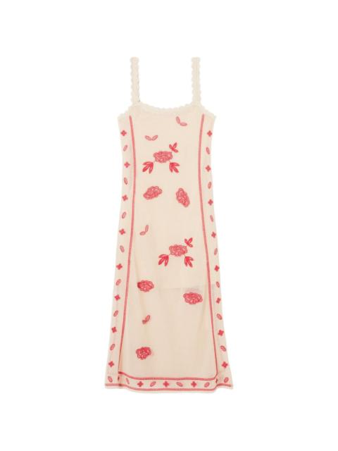 Claudie Pierlot floral-print scalloped-hem knitted dress