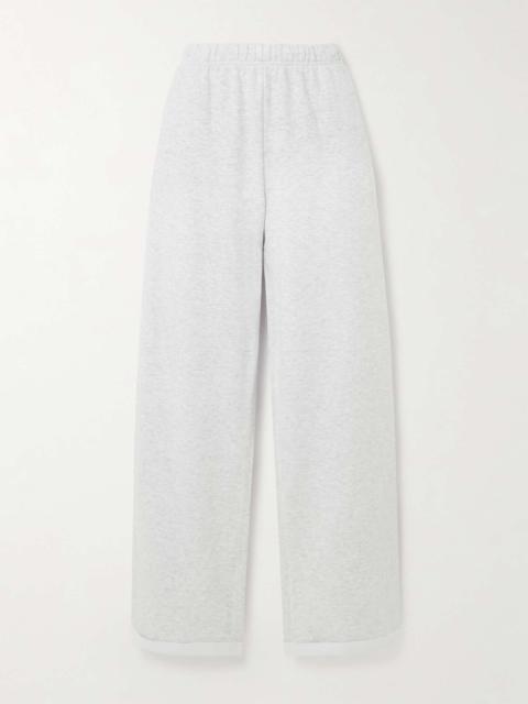 SKIMS Cotton-blend jersey straight-leg track pants - Light Heather Gray Light gray