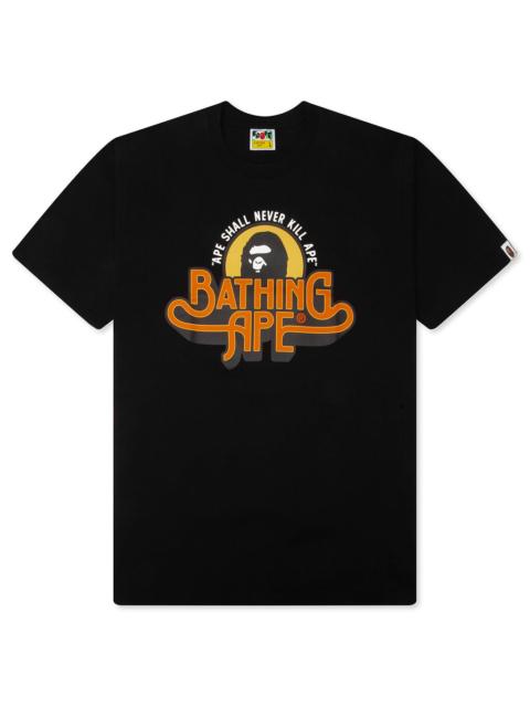 A BATHING APE® GENUINE GARMENT LOGO TEE - BLACK