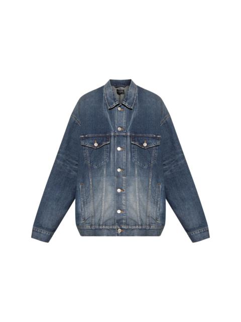 Tape Type-print denim jacket