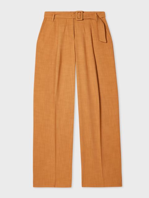 Paul Smith Women's Tan Textured Bootcut Trousers