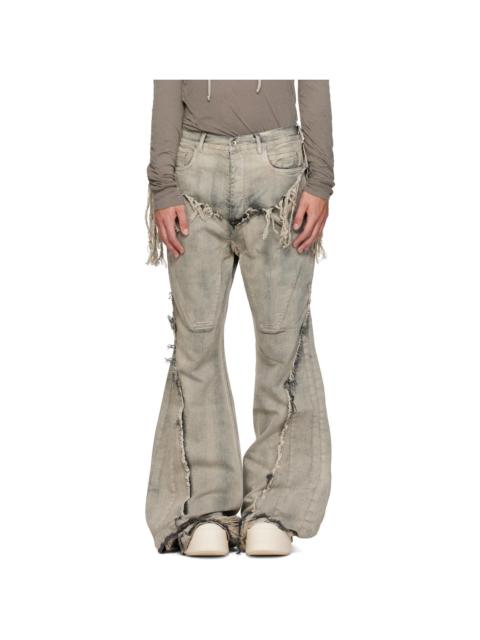 Rick Owens DRKSHDW Gray Tower Slivered Bootcut Jeans