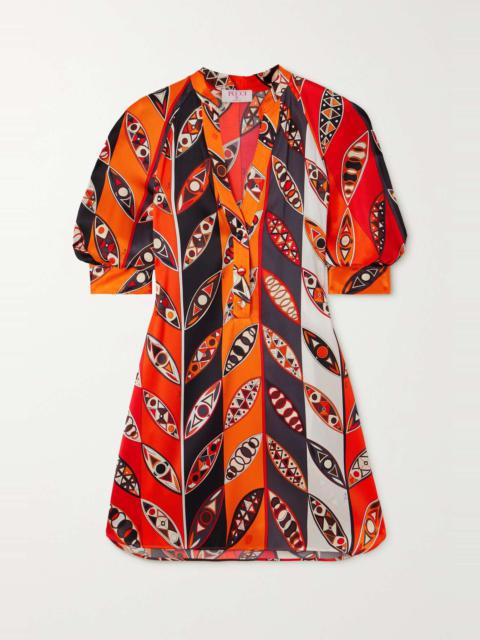 PUCCI Printed silk-blend satin mini dress