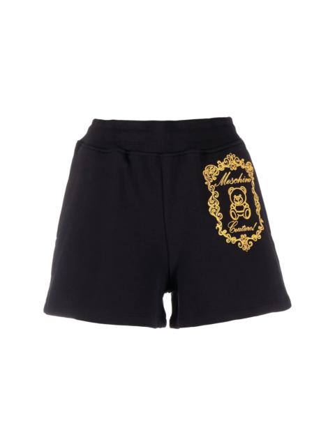 Moschino logo-embroidered cotton shorts
