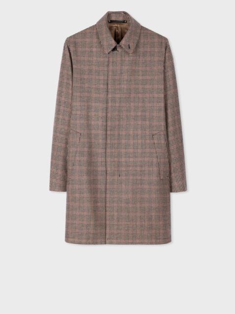 Paul Smith Houndstooth Wool Tweed Overcoat